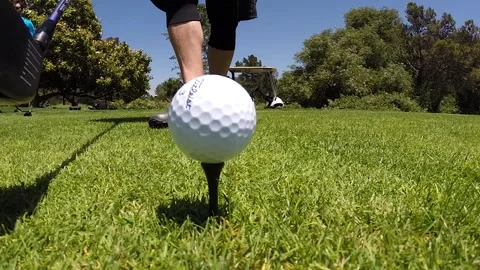 Golf Ball Close Up Tee Off Stock Footage 244273525