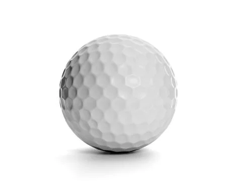 Golf ball close-up on white background Stock Illustration