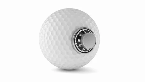 Golf ball with combination lock Stock Footage 74792700