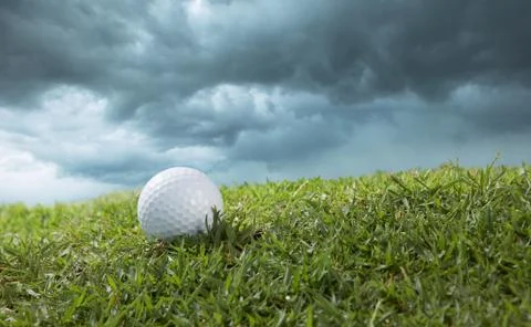 Golf ball on course Stock Photos