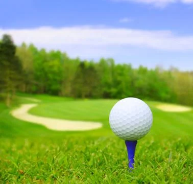 Golf ball on course Stock Photos