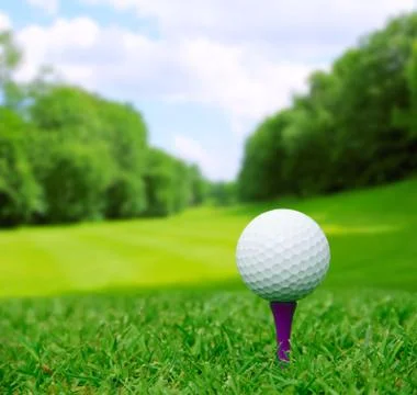 Golf ball on course Stock Photos