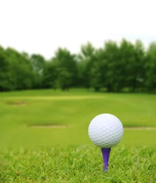 Golf ball on course Stock Photos