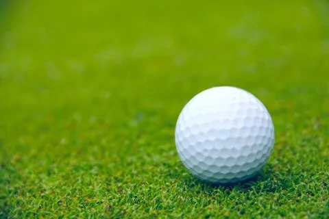 Golf ball on course Stock Photos