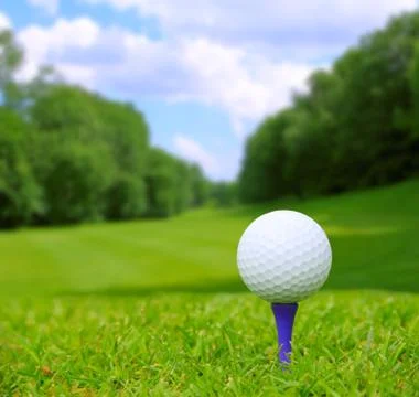 Golf ball on course Stock Photos