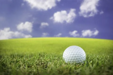 Golf-ball on course Stock Photos