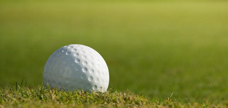 Golf ball on course Stock Photos