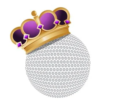 Golf ball with a crown Stock Illustration