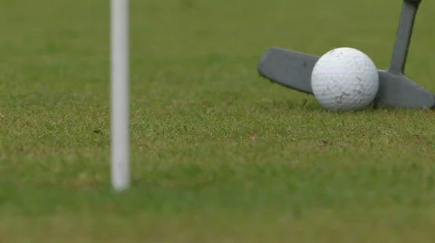 Golf - ball into cup 1  Stock Footage 307962