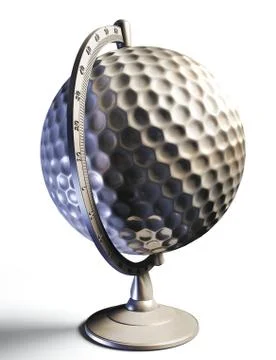 Golf ball desktop globe conceptual image Stock Illustration