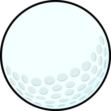 Golf Ball with Dimples Silhouette Stock Illustration
