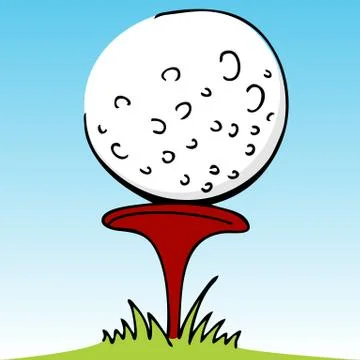Golf ball with divot Stock Illustration