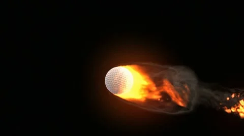 Golf ball on fire Stock Footage 8657956