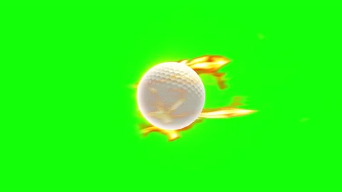 Golf ball fire green background loop animation Stock Footage 146059629