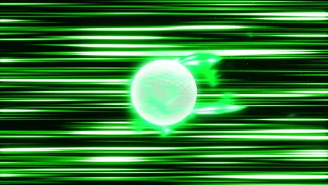 Golf ball fire green background loop animation Stock Footage 146059736