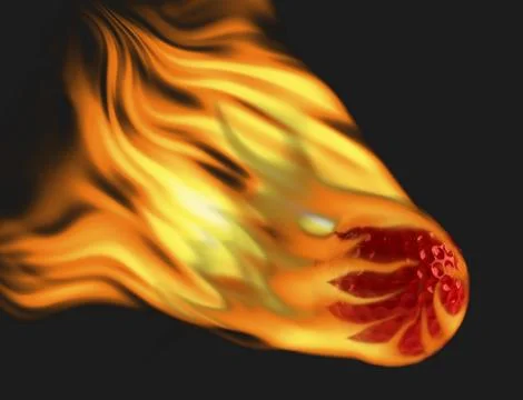 Golf ball on fire Stock Illustration