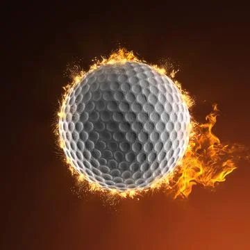 Golf ball in fire Stock Illustration