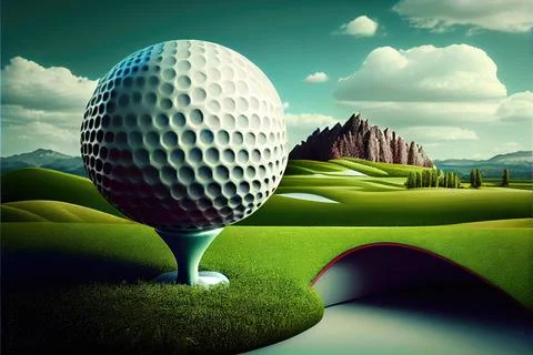 Golf Ball on Golf Course Stock Illustration