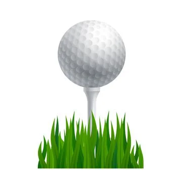 Golf ball on a golf tee Illustrazione stock