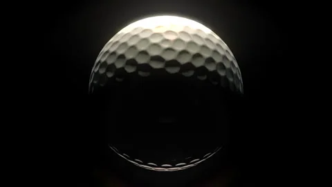 Golf Ball Graphic in epic lighting on Black Stock Footage 260436041