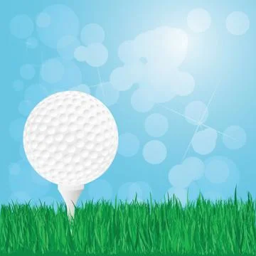 Golf ball on grass Stock Illustration