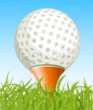 Golf ball on the grass Stock Illustration