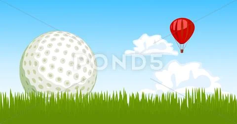 Golf ball on the grass Stock Illustration