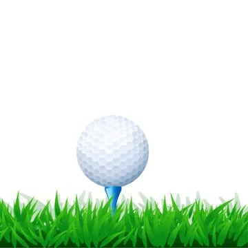 Golf ball in grass Stock Illustration