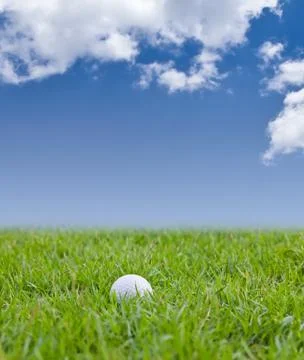 Golf ball on grass Stock Photos
