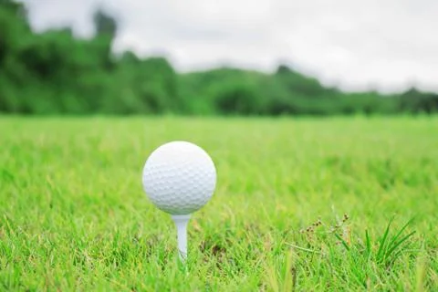 Golf ball on grass. Stock Photos
