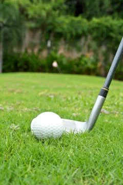 Golf ball on grass Stock Photos