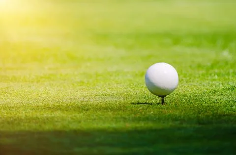 Golf ball on grass Stock Photos
