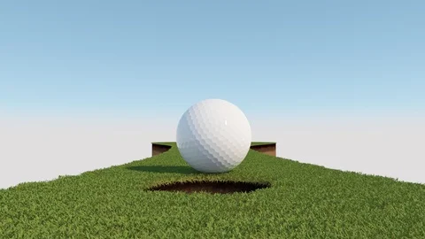 Golf ball on the green Stock Footage 95975489