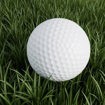 Golf ball on green grass Stock Illustration