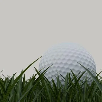 Golf ball on green grass Stock Illustration