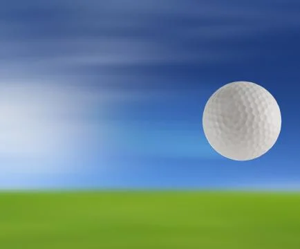 Golf ball on green Stock Illustration