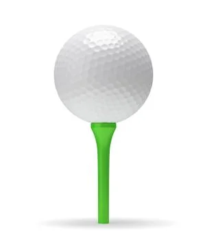 Golf ball on the green tee Stock Illustration