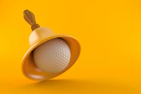 Golf ball with handbell Stock Illustration