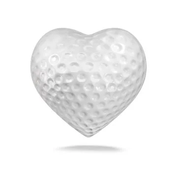 Golf ball heart Illustrazione stock