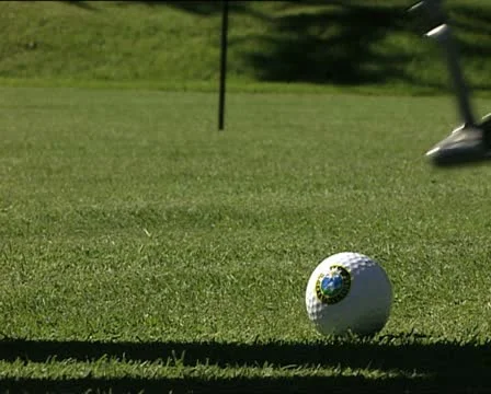 GOLF ball hit closeup Vídeo Stock 12756410