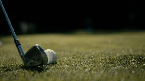 Golf ball hit the grass Stock Footage 220294309