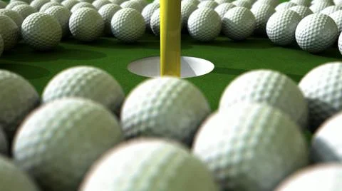 Golf ball hole assault Stock Illustration