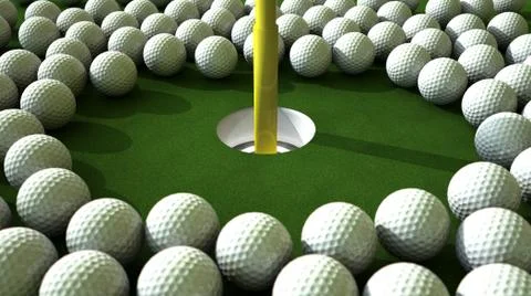 Golf ball hole assault Stock Illustration