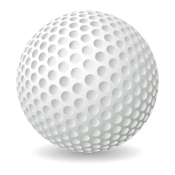 Golf ball isolated on white background, vector illustration Stock Illustration
