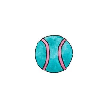 A golf ball, isolated on a white background. Turquoise and Pink color. Stock Illustration