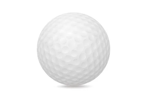 Golf ball isolated on white background, full depth of field, clipping path Stock Illustration