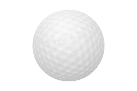 Golf ball isolated on white background, full depth of field, clipping path Stock Illustration