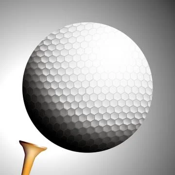 Golf ball launches off tee Stock Illustration