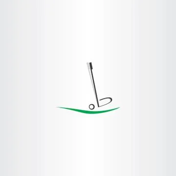 Golf ball logo putter icon vector Stock Illustration