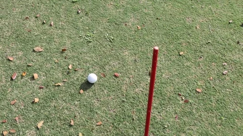 Golf ball missing a whole Stock Footage 170807202